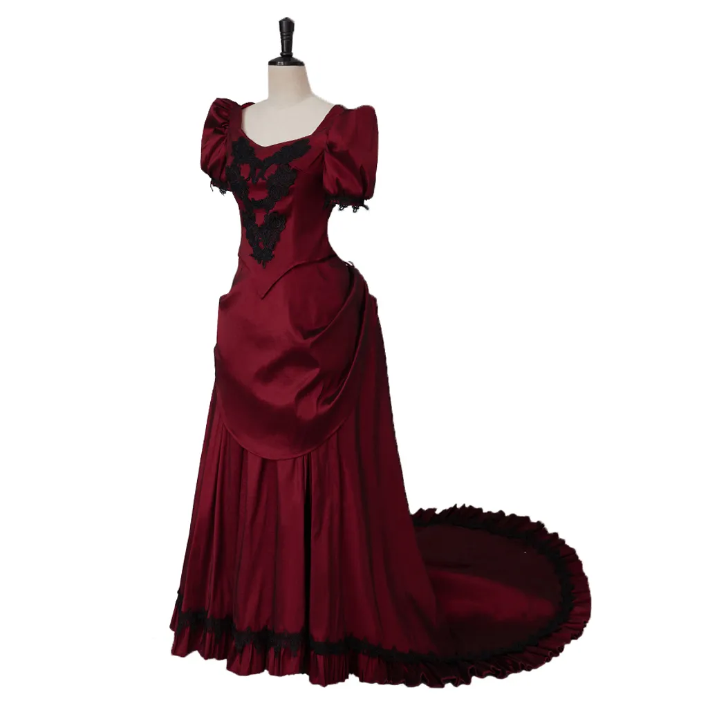 strapless open back dress Gothic Belle Red/Black Upscale Fantasy Gown main image 1
