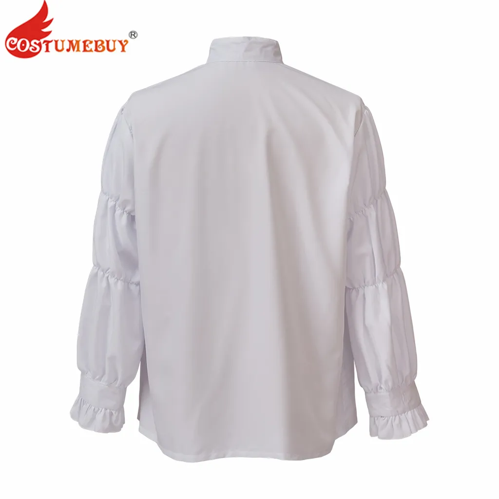 Seinfeld Puffy Shirt – Medieval Renaissance Gothic Pirate Style – White Rayon – S/M To XXL
