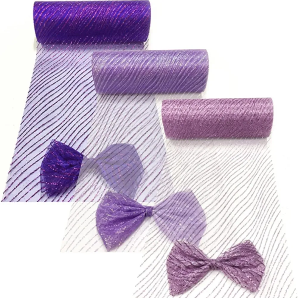 Spools For Ribbon, Iridescent Wavy Thread Tulle Roll, 6 X 10 Yard Sheer ...