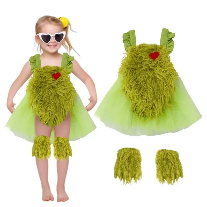 Cosplay Eye Catching Grinch Costume With Short Skirt For Festive