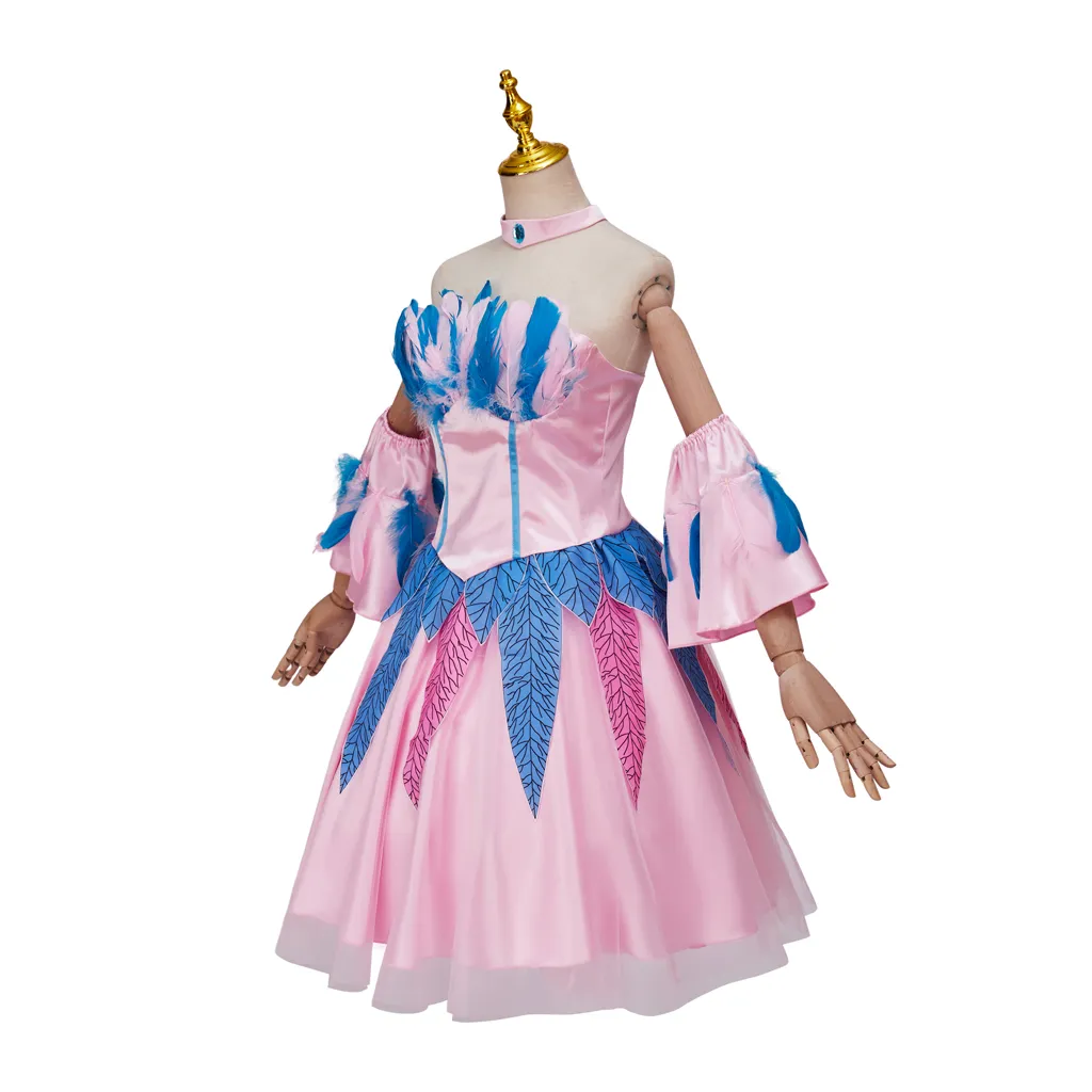 open lace back dress Meow Fruit Swan Fantasy 2.0 Princess Elegant Prom Dress Dress + Rose ACC + Sleeves + Back Bow / Blue / S