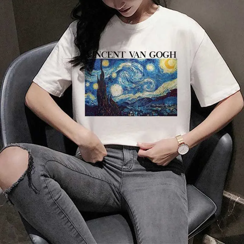 Save Big on Bulk Korean Cartoon T Shirts Harajuku Van Gogh Funny Cartoon T  Shirt Women Ullsang Aesthetic Printed T Shirt 90s Graphic Retro T Shirt