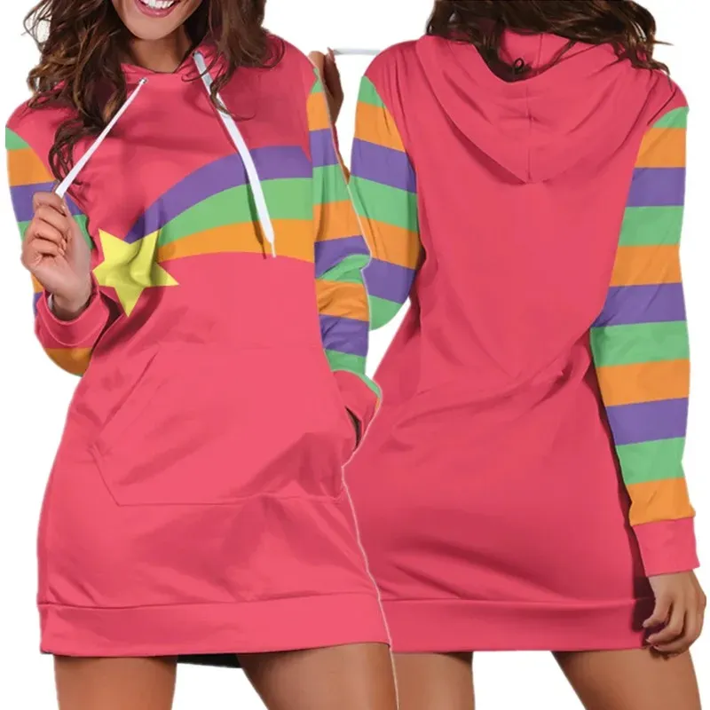 green emerald velvet dress Fandomaniax- Gravity Falls Mabel Pines Cosplay Hoodie Dress M main image 1