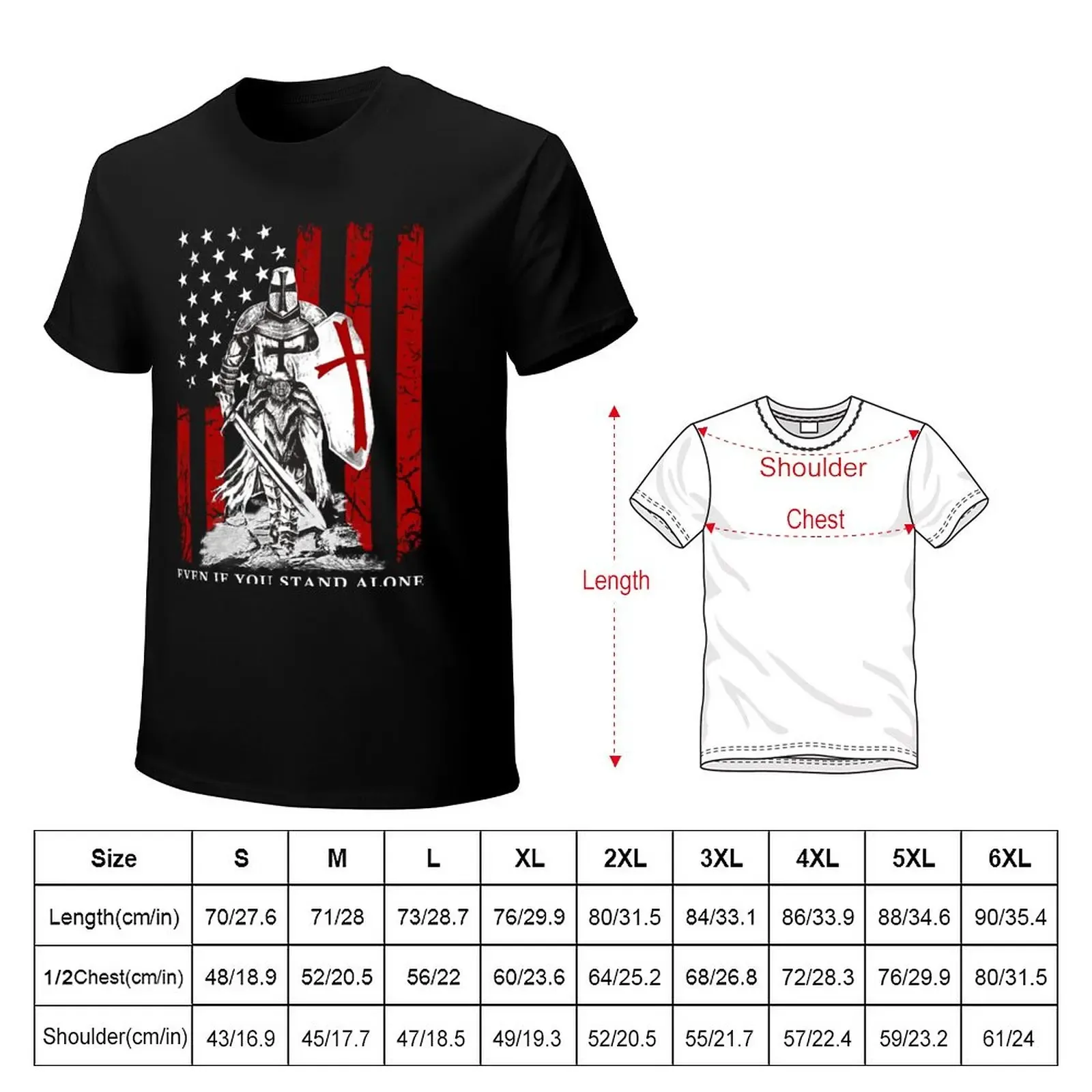 famesale Uomo Cavaliere Templare Maglietta Stampata Retro Crusader Warrior Henley Camicie Manica Corta Button Down T-Shirt Vintage Distressed Tops