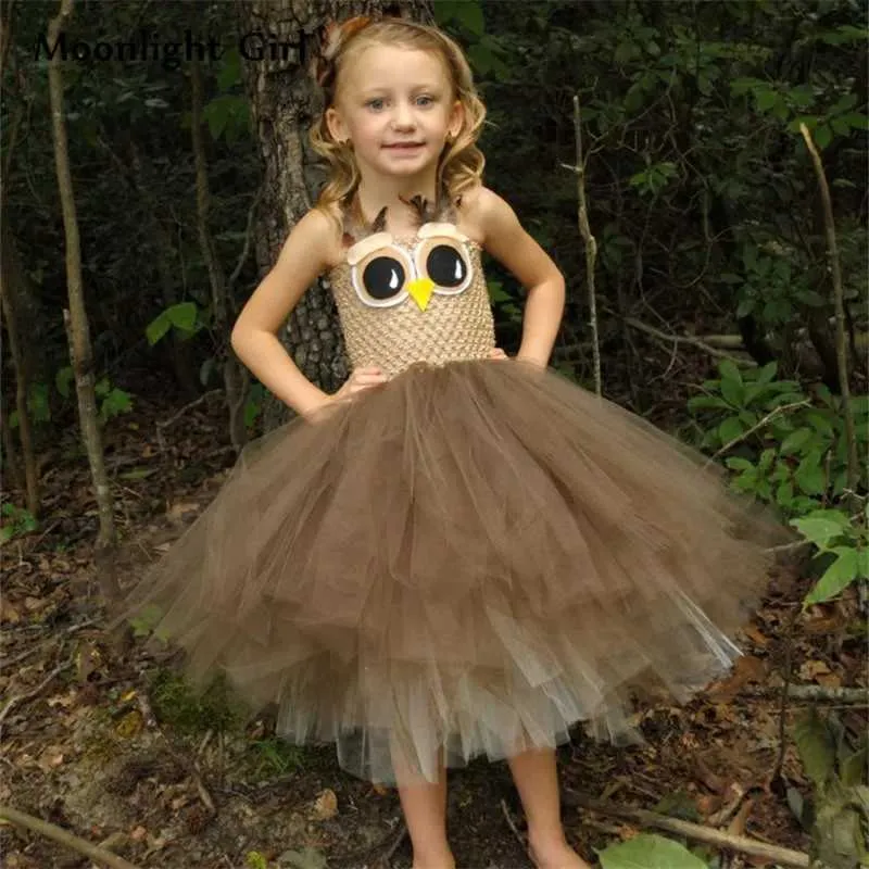Cute Owl Feather scarecrow tutu dress for Girls - Perfect for Coffee Time and Role-Playing - Crochet Chiffon - Ideal for Children's Bars - W250111 Cute Owl Feather scarecrow tutu dress for Girls - Perfect for Coffee Time and Role-Playing - Crochet Chiffon - Ideal for Children's Bars - W250111
