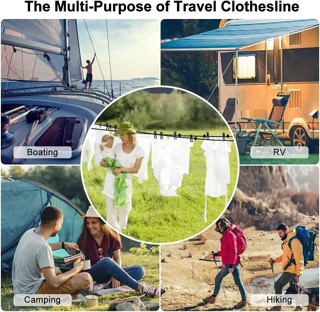 Aazon.co: Retractable Portable Clothesline Clothing Line With 12