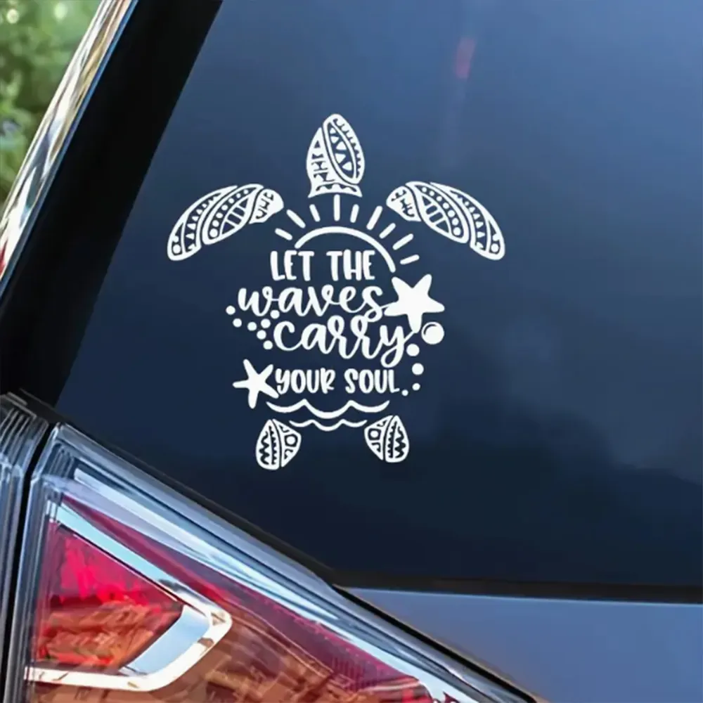 Tortuga De Mar Calcomanía De Vinilo: Pegatina De Automóvil, Calcomanía De  Camiones Portátiles, Material Duradero, Deja Que Las Olas Lleven Tu Alma De  20,85 € | DHgate, image size:1000x1000