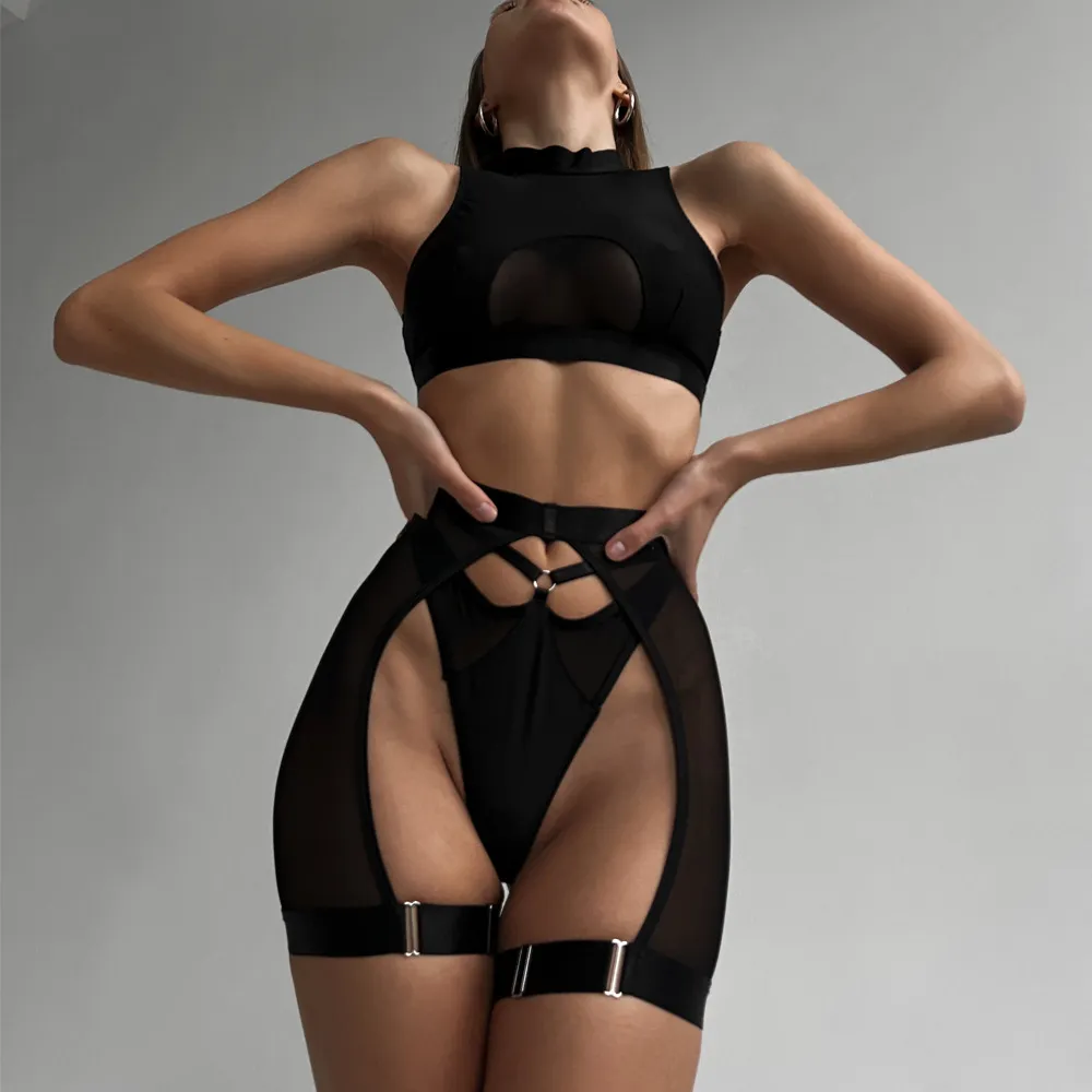 Not Sexy Lingerie Set Black Bra Set Women Patchwork... From 18,79 €