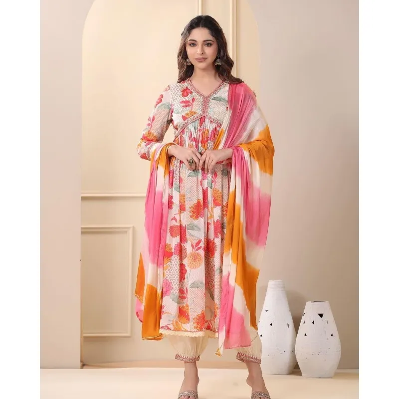 anarkali bridesmaid dresses Buy Off White Anarkali Bridesmaid Dresses in Dubai main image 0
