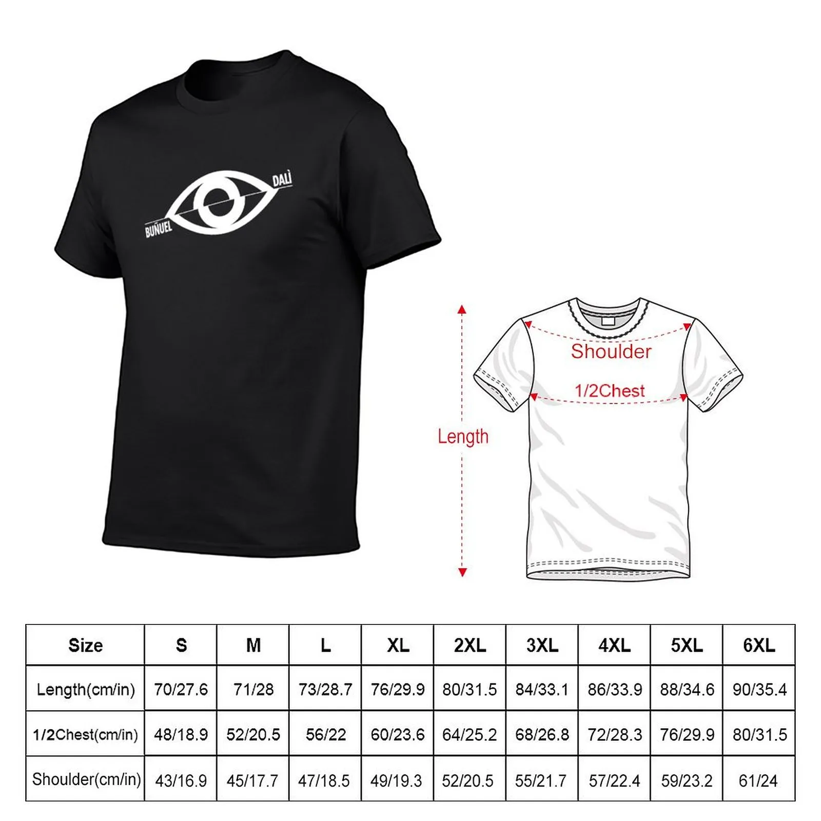 T-shirt Un Chien Andalou - Salvador Dali & Luis Bunuel - Coton Noir - Neuf Sans étiquette - Taille Unique