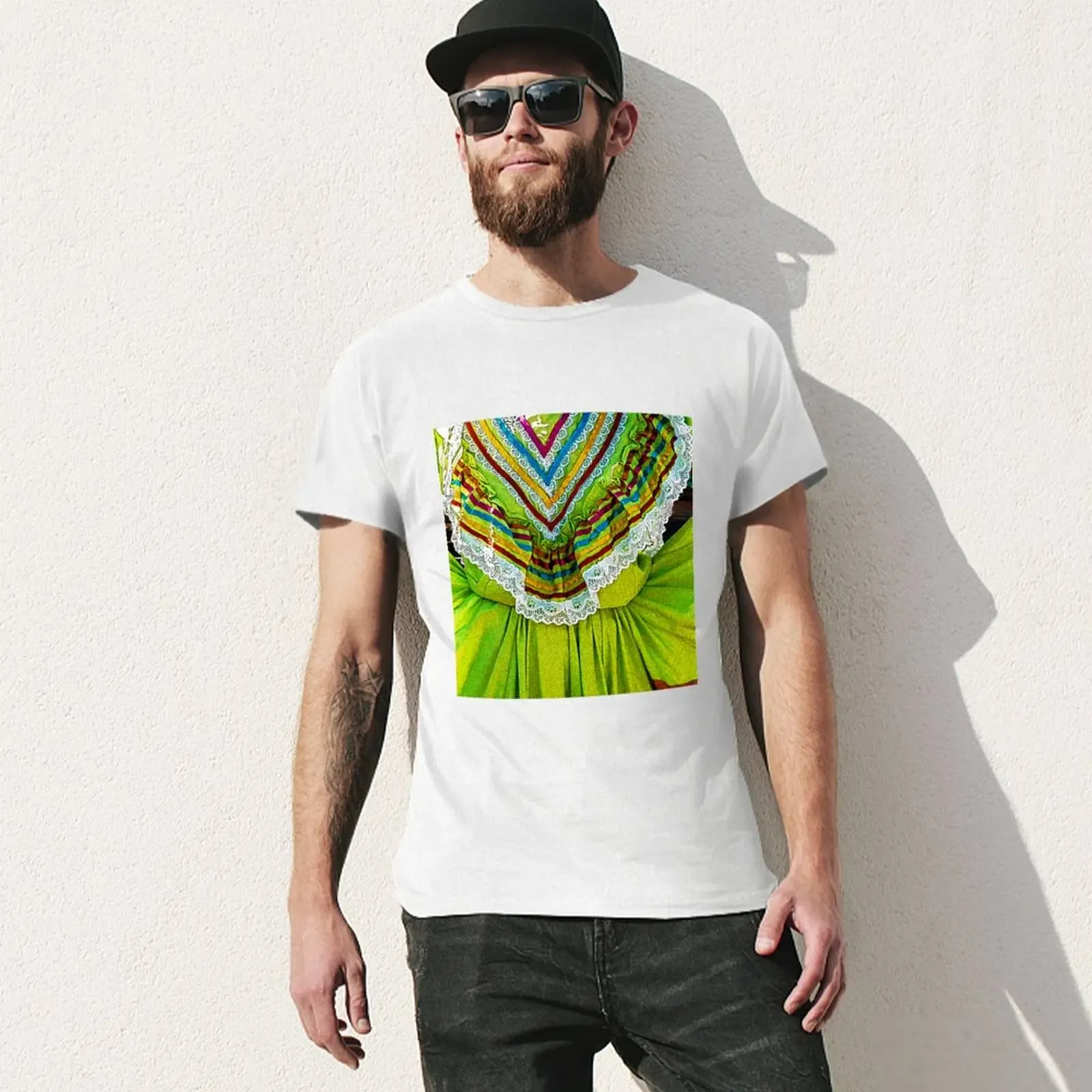 Folklorico Dance Dress (Lime Green) T-Shirt tees boys animal print t shirt men