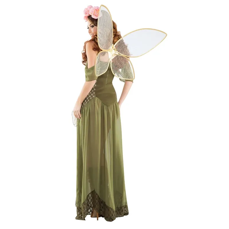 Pixie Fairy Costume Dress Set Forest Green Polyester for Adult Women Unisex  Halloween Party from Dhgate Others Apparel