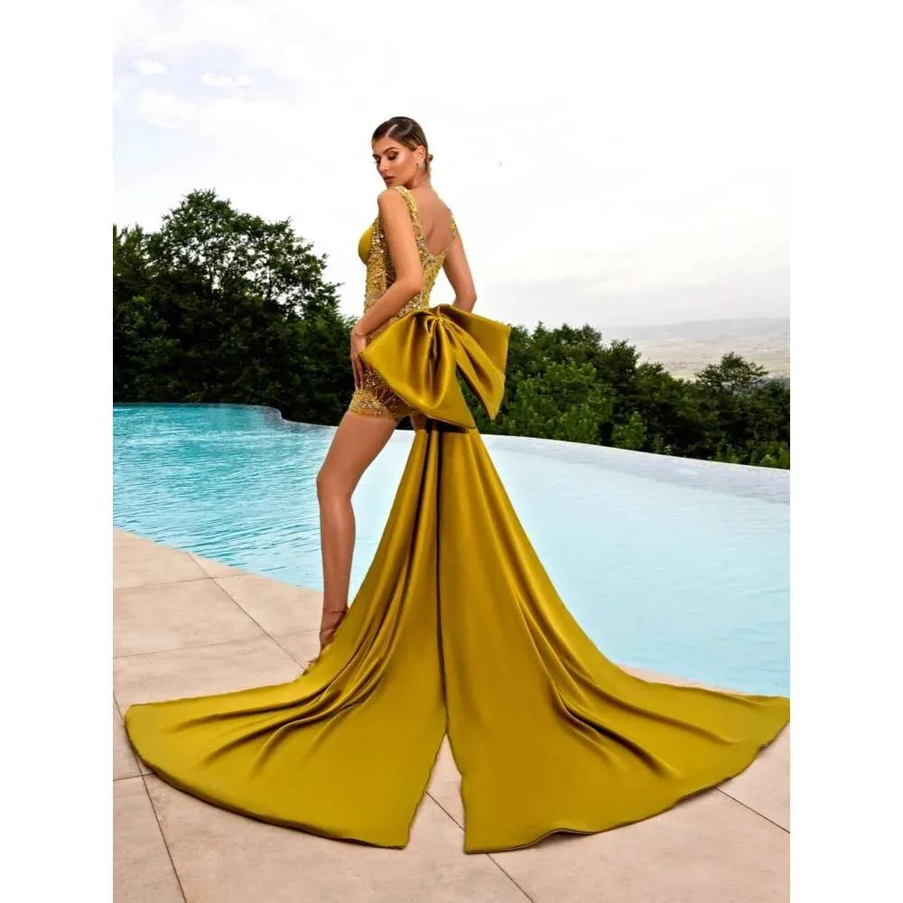 Vogue Short Evening With Bow Female Sweet Birthday Personalized Celebrity  Ball 2025 Modern Illusion Dress From Babynice888, $311.31 | DHgate.Com, image size:1000x1000