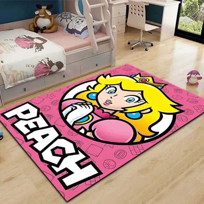 Super Princess Peach Pattern Life Ro Bedside Table Carpet Bathroom