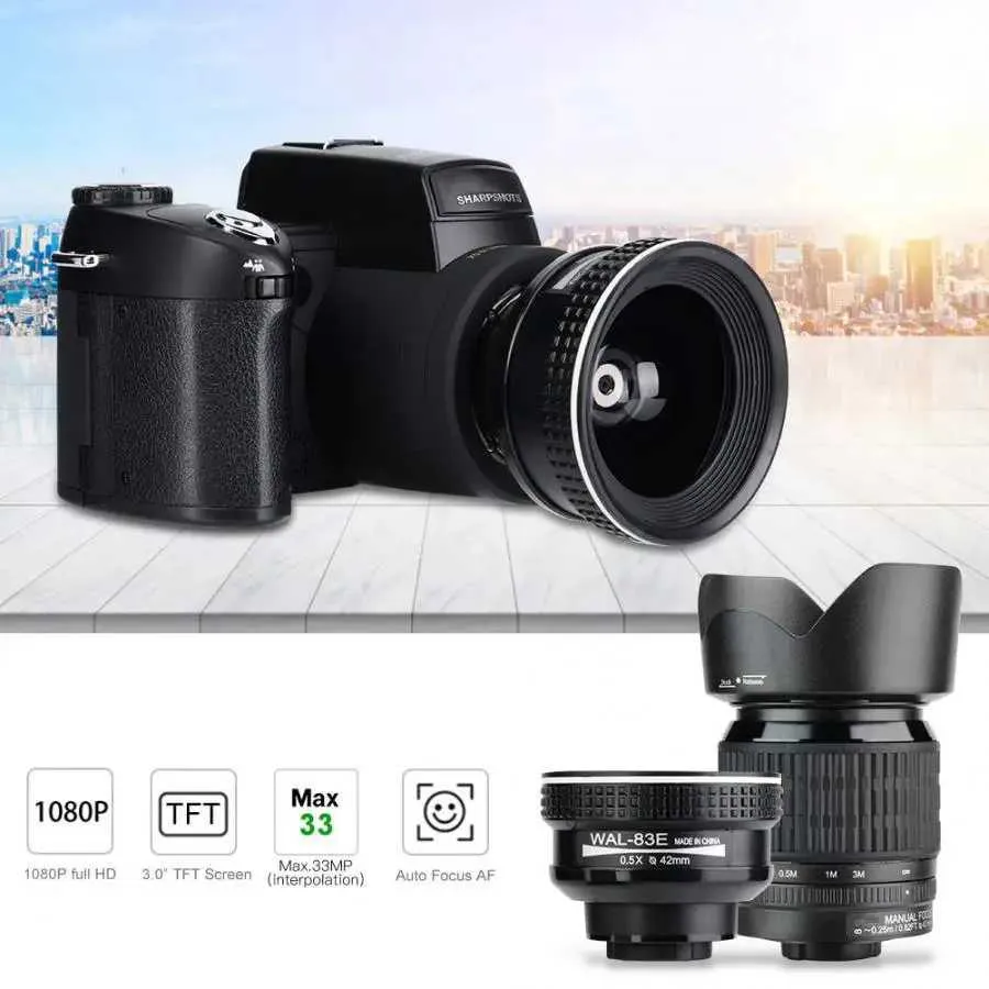 Digital Cameras HD 2024 POLO D7100 digital camera with 33 megapixel autofocus professional DSLR video camera with 24X optical zoom and three lens pocket z250117