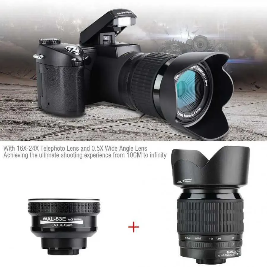Digital Cameras HD 2024 POLO D7100 digital camera with 33 megapixel autofocus professional DSLR video camera with 24X optical zoom and three lens pocket z250117