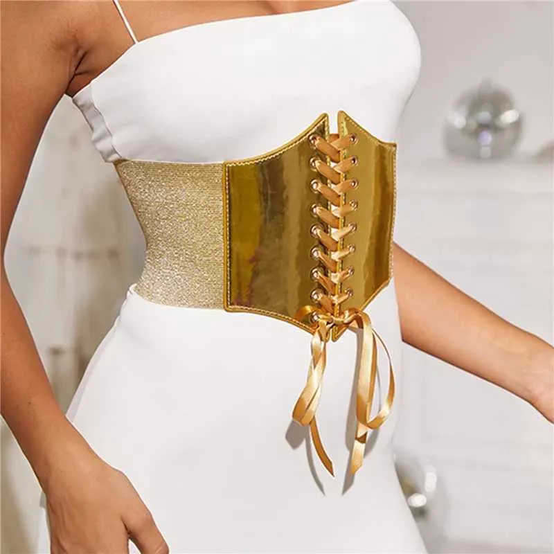 Steampunk Gold Waist Trainer Gothic Corset Waist Belt Women's Wide