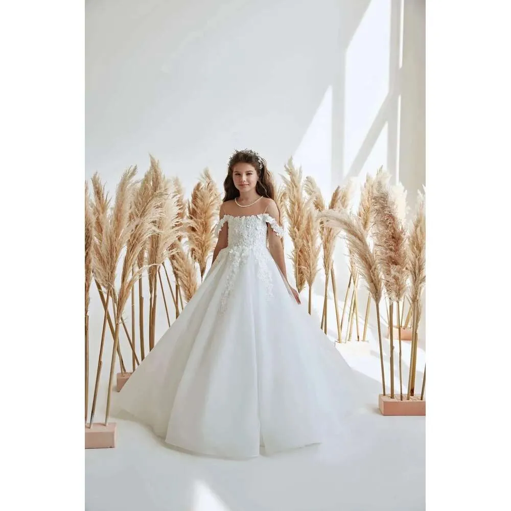 off the shoulder first communion dresses Drtj Off Shoulder Flower Girl Wedding Bridesmaid Princess Pageant First Communion Formal Satin Dresses, Girl's, Size: 11T, White