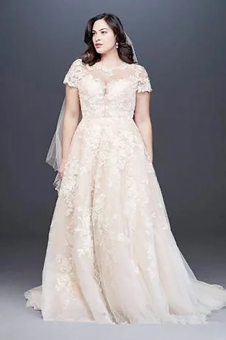 oleg cassini plus size organza 3 4 wedding dress MUST HAVE MONDAY | Oleg Cassini Plus Size Bridal Collection - The Pretty  Pear Bride