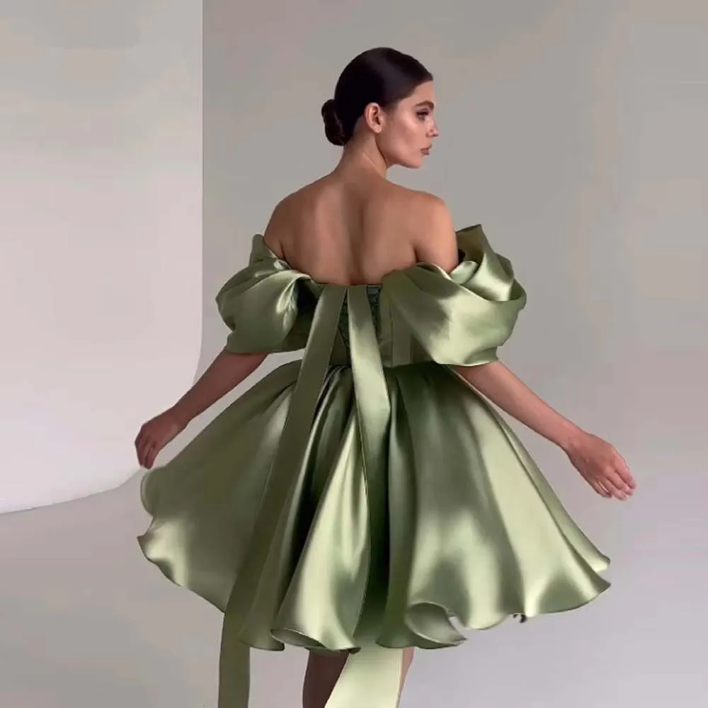 homecoming dresses with puffy sleeves Short Mini Homecoming Dress Puffy Sleeves New Style TANYA BRIDAL