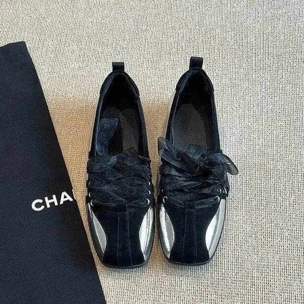 Women's New Korean Functional Ballet Slippers Lace-Up Mary Jane Casual Flat Vintage Single Shoe Adult Size Synthetic_desvips.com