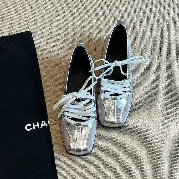 Women's New Korean Functional Ballet Slippers Lace-Up Mary Jane Casual Flat Vintage Single Shoe Adult Size Synthetic_desvips.com