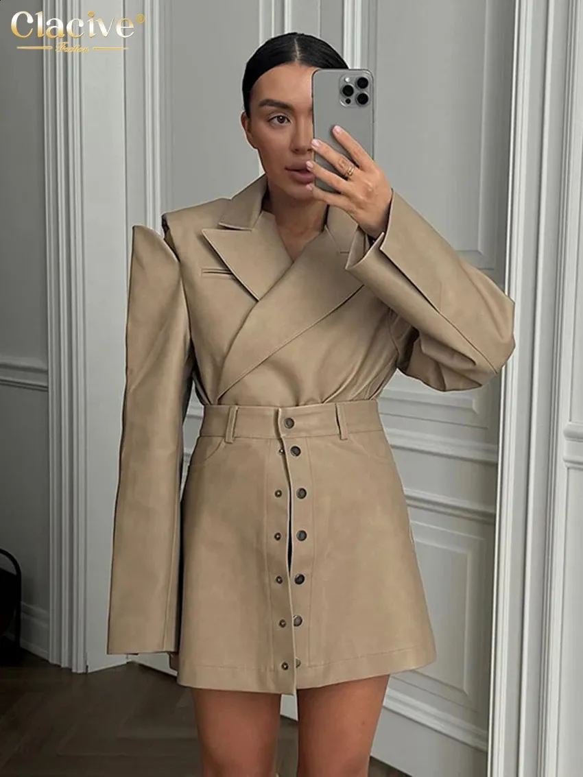 Clacive Fashion Loose Khaki Office Womens Two Pieces From 52,97