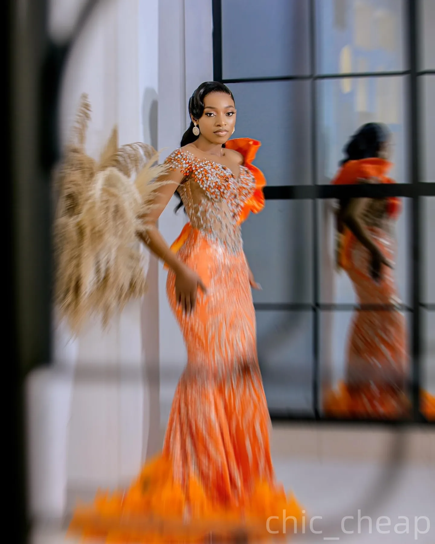 orange prom dresses 2025 Orange Color Newest Long Prom Dresses, Off The Shoulder 2025 Girl Party  Prom Dresses