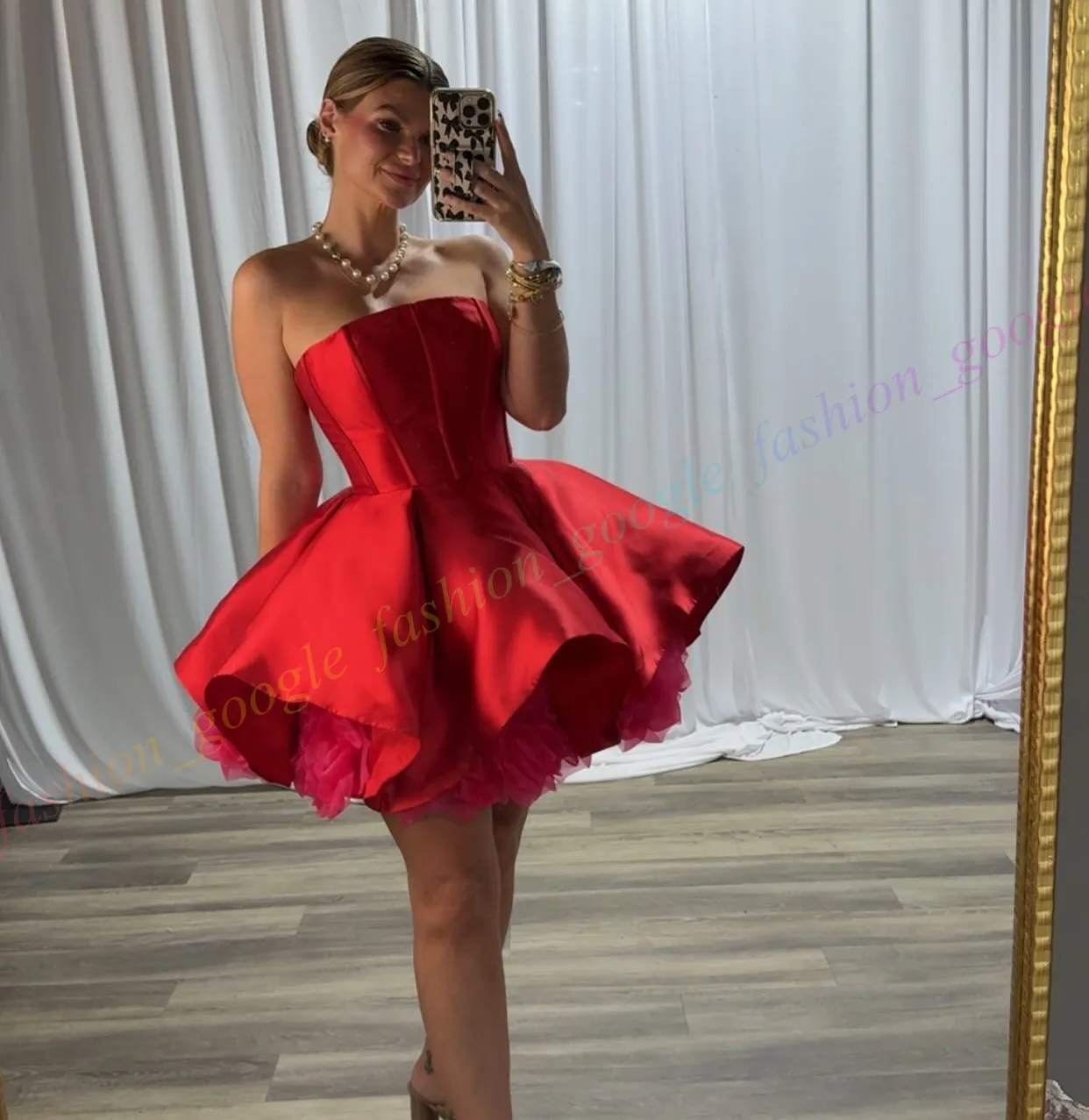floral blue homecoming dress A-Line Puff Sleeves Tulle Lace Blue Short Prom Dress, Blue Homecoming Dress US 4 / Blue