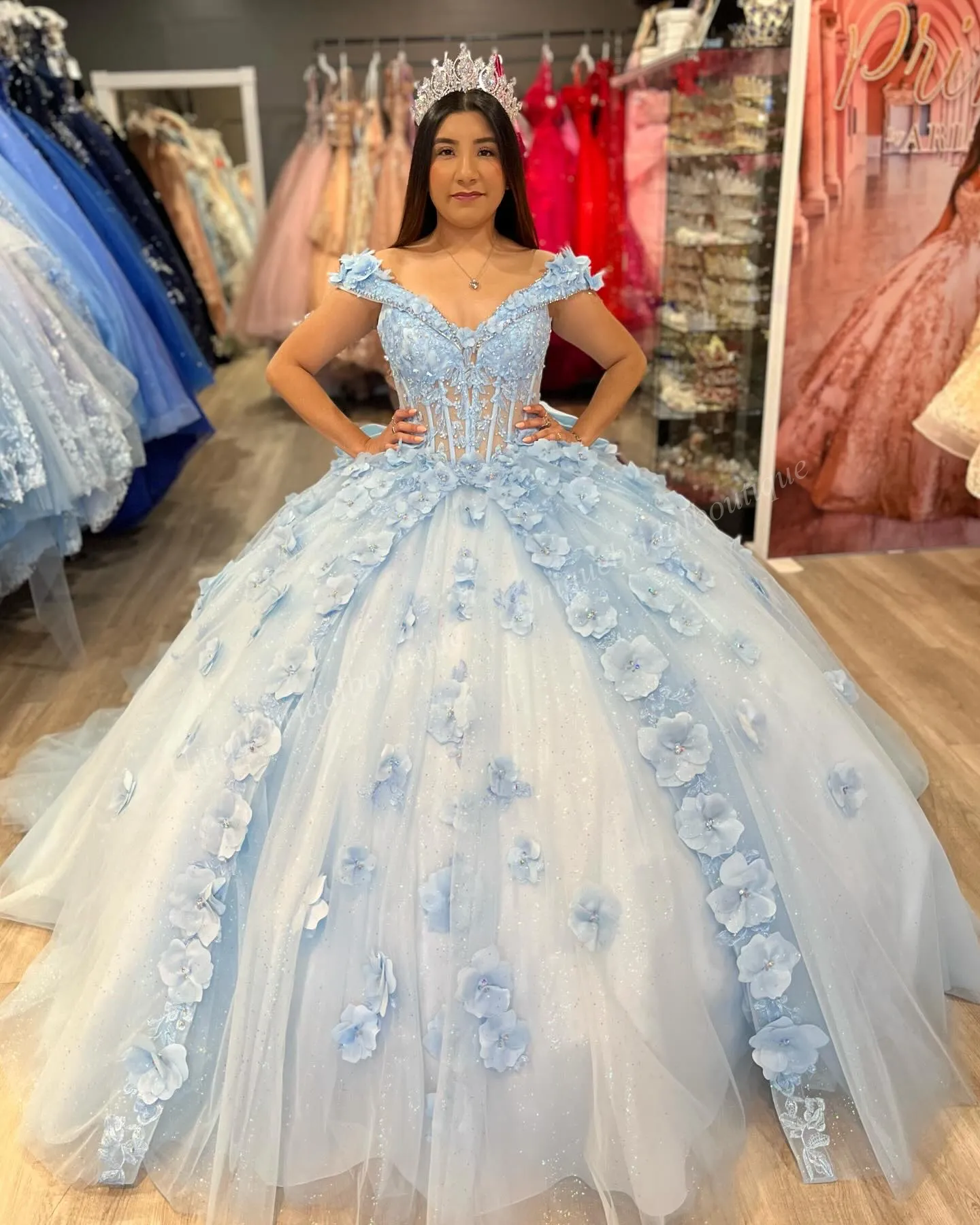 Modern Vintage Off Shoulder Tulle Lace Quinceanera... From Fashion_google,  $185.46 | DHgate.Com