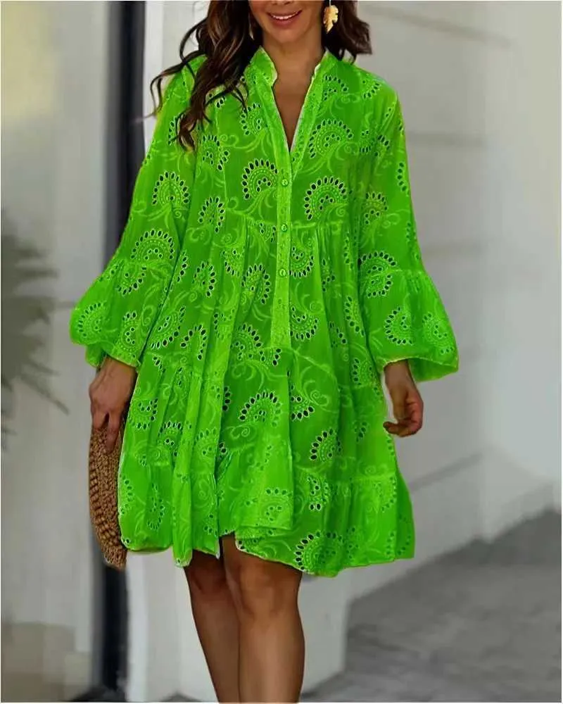 knee length dresses for ladies Women's Ditsy Floral A-Line Ruffle Dress main image 0