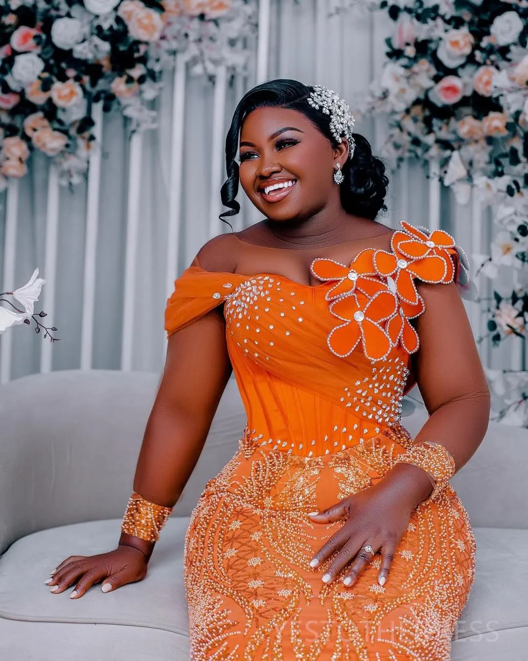 Plus Size Orange Mermaid Prom Dress with Lace-up Back and Long Sleeves from  Dhgate Prom Dresses - price 332.87