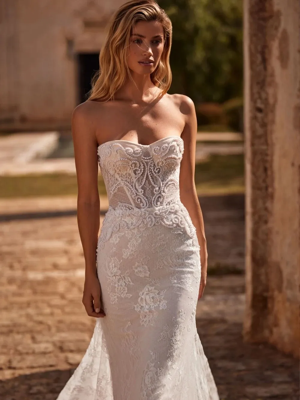 Ball Gown Wedding Dress Pronovias Precios Vestidos White One Custom-Made  Fishtail Strapless Wedding Dress With