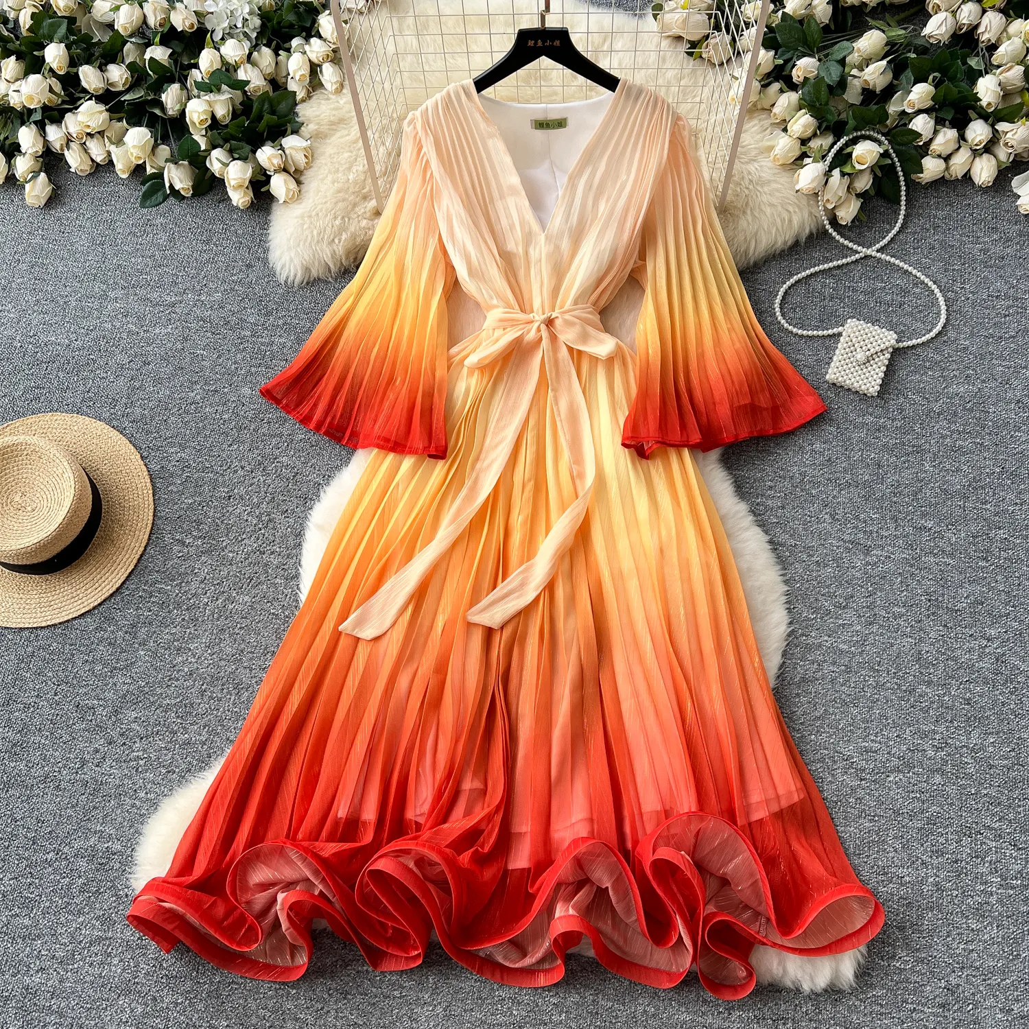 white christmas dresses Women's Chiffon Layered 3-5XL Fashion Designer Midi Dresses (Plus Size –  International Women's Clothing main image 0