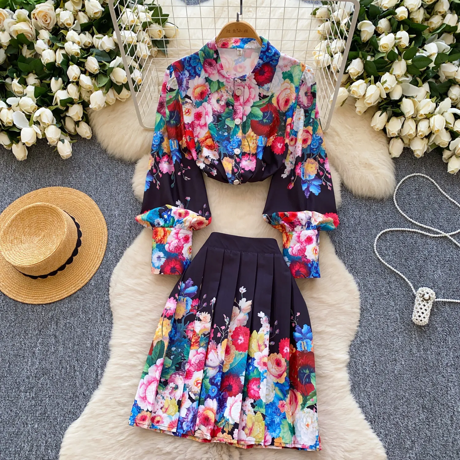 Two Piece Dress Floral Vintage Sets 2025... From Xiongstore, $34.18 |  DHgate.Com