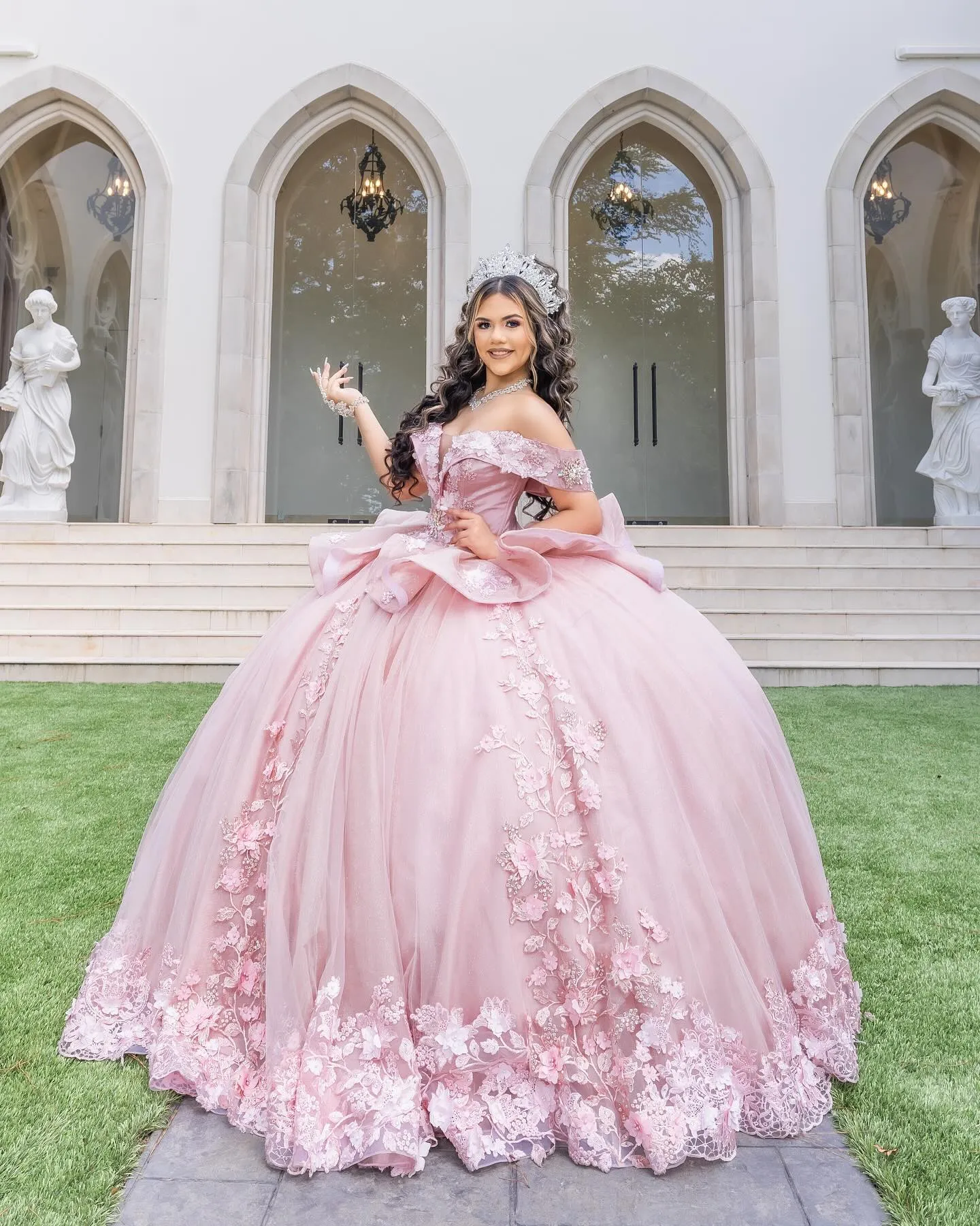 quinceanera dress beaded Ladivine 15727 Long Quinceanera Dress Rose Gold / Small