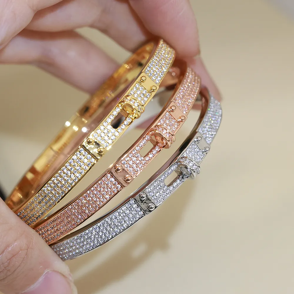 Hot Lock Gold Bracelets Women Bangles Punk For Best Gift Luxurious