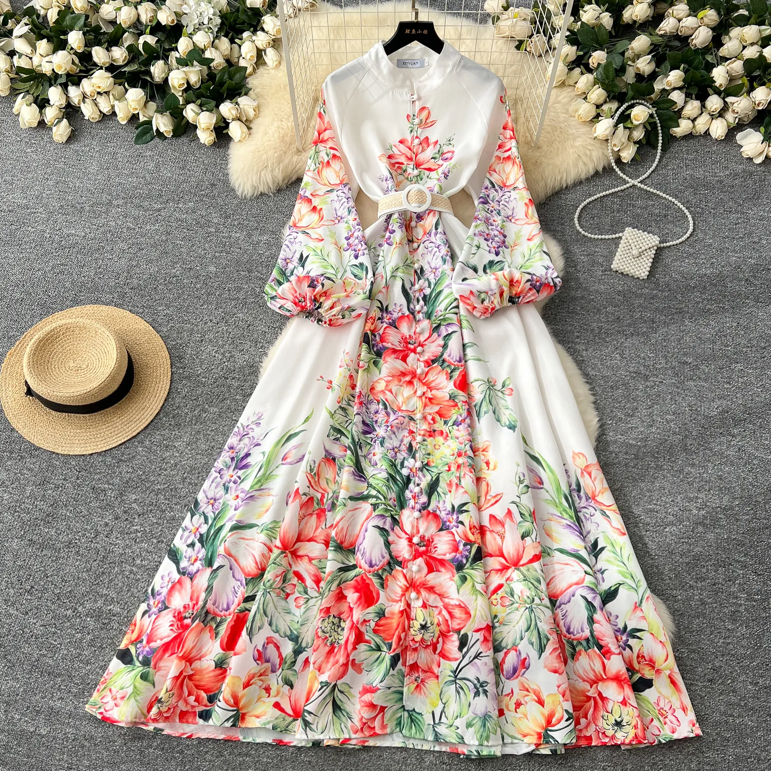 white christmas dresses ZESICA Women's Summer Boho Floral Sleeveless Midi Dress 2026 V Neck El –  zesica