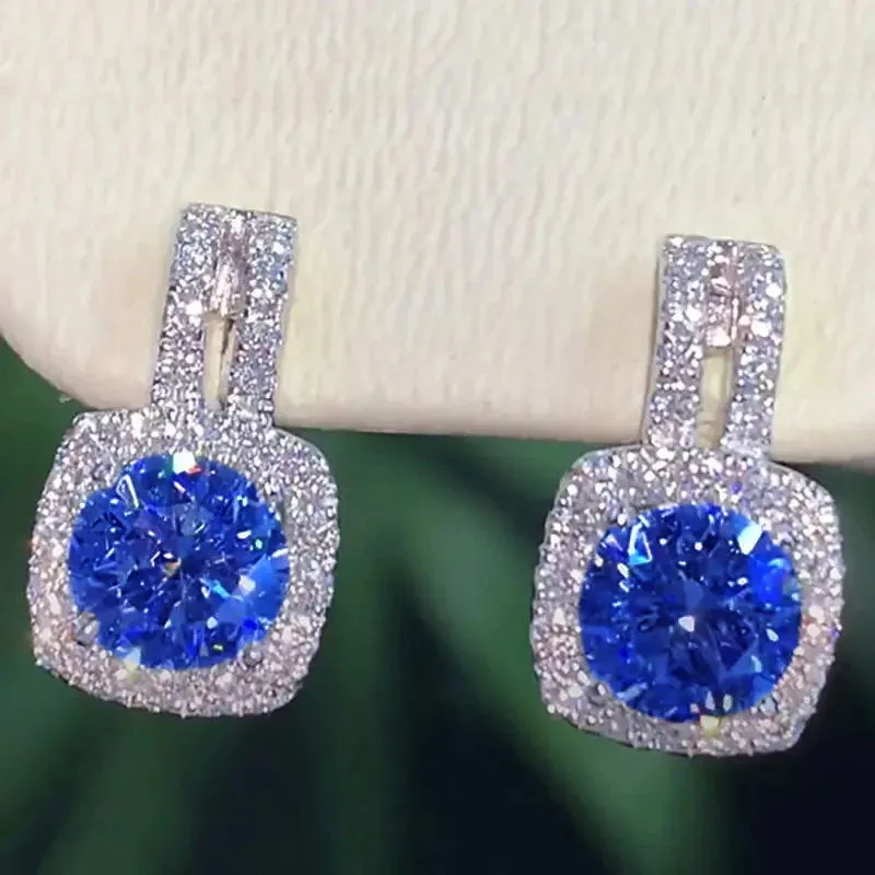 Set pendientes mujer zirconia corte redondo oro blanco luxury_voghion.com