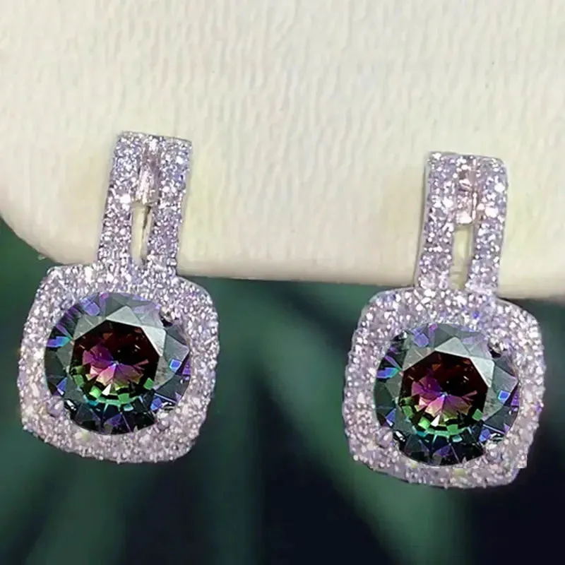Set pendientes mujer zirconia corte redondo oro blanco luxury_voghion.com