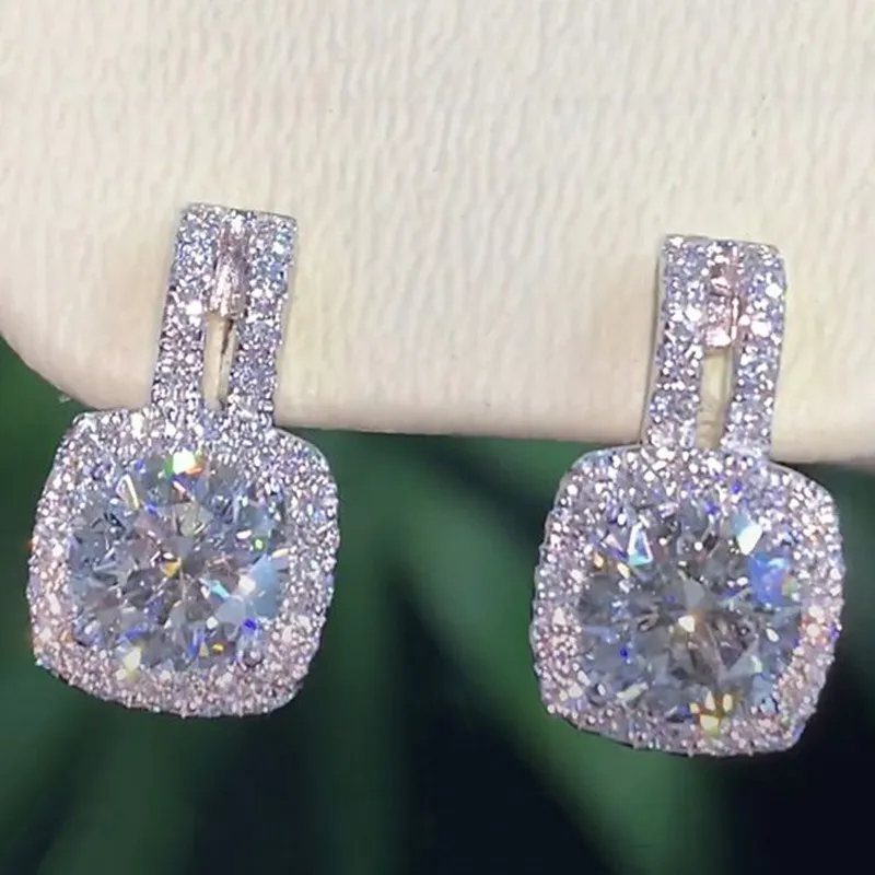 Set pendientes mujer zirconia corte redondo oro blanco luxury_voghion.com