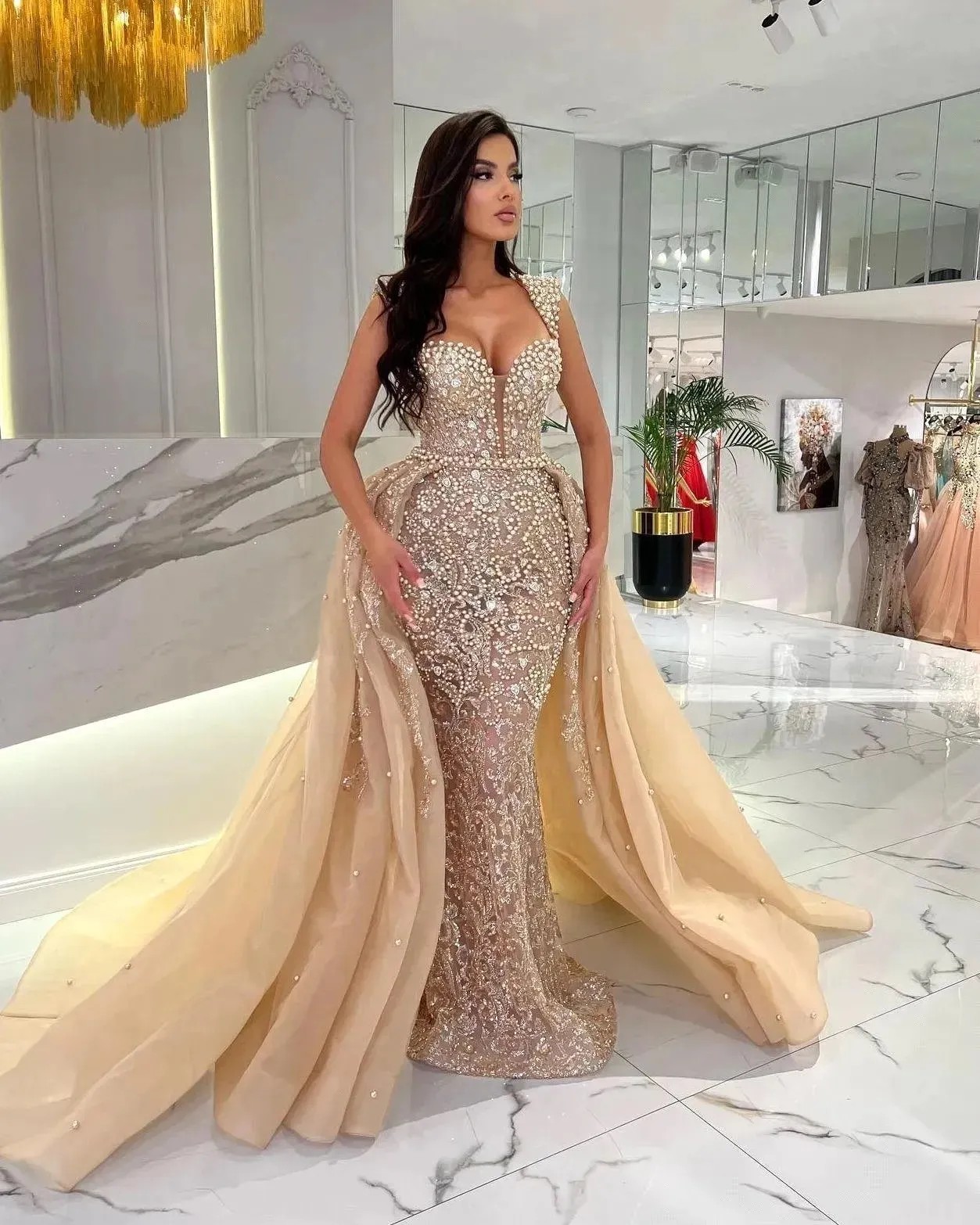 a line chiffon wedding dress Charming A Line V Neck Backless Ivory Chiffon Wedding Dresses US6 / Custom Color main image 1