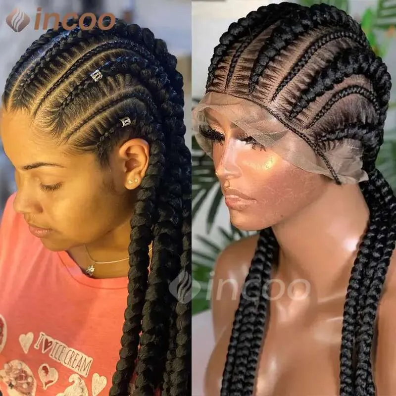 Trenzas Sintéticas De Caja Sin Nudos: Pelucas De Encaje Trenzadas