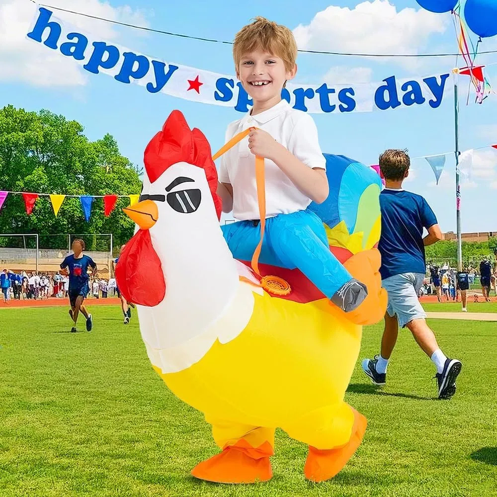 Goenb Inflatable Chicken Costume, Blow Up Chicken Costume Funny Rooster