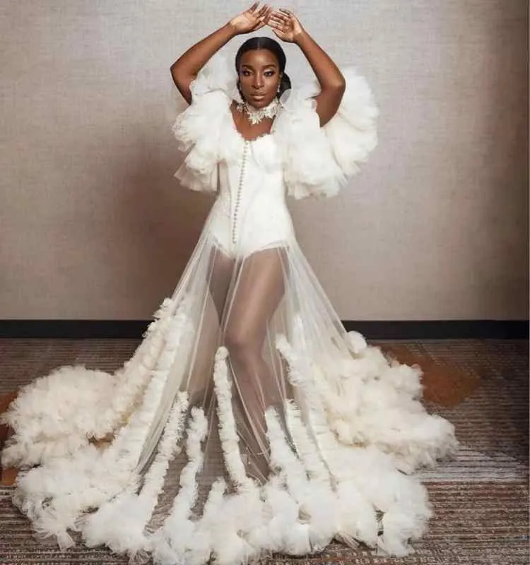 White Simple Soft Sleepwear Robes With Full SLeeve Side High Split