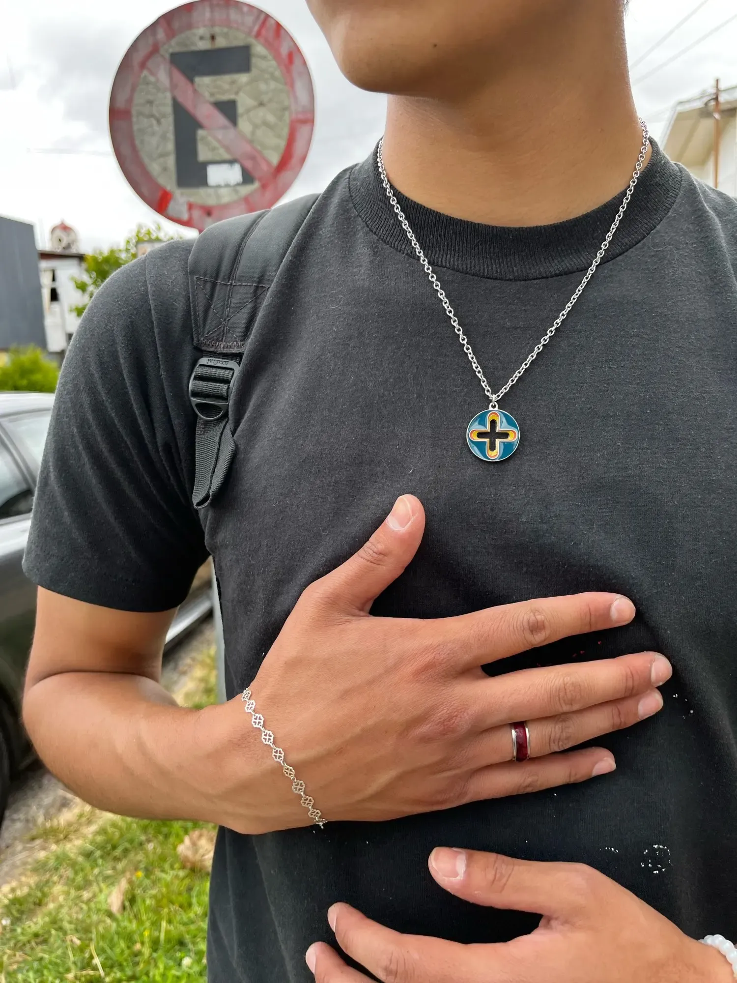 Homer Unisex Pendant Necklace Lucky Clover Enamel From