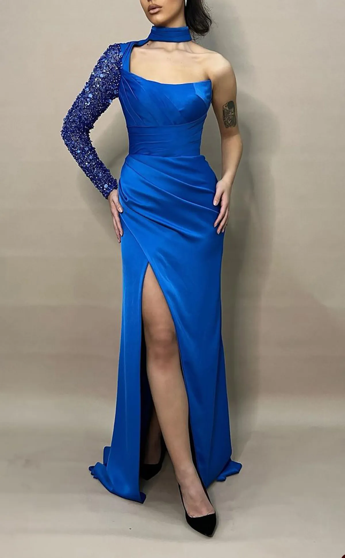open lace back dress Unique Tiffany Blue A-line Ruffle Long Evening Prom Dresses, Evening P   SposaDresses