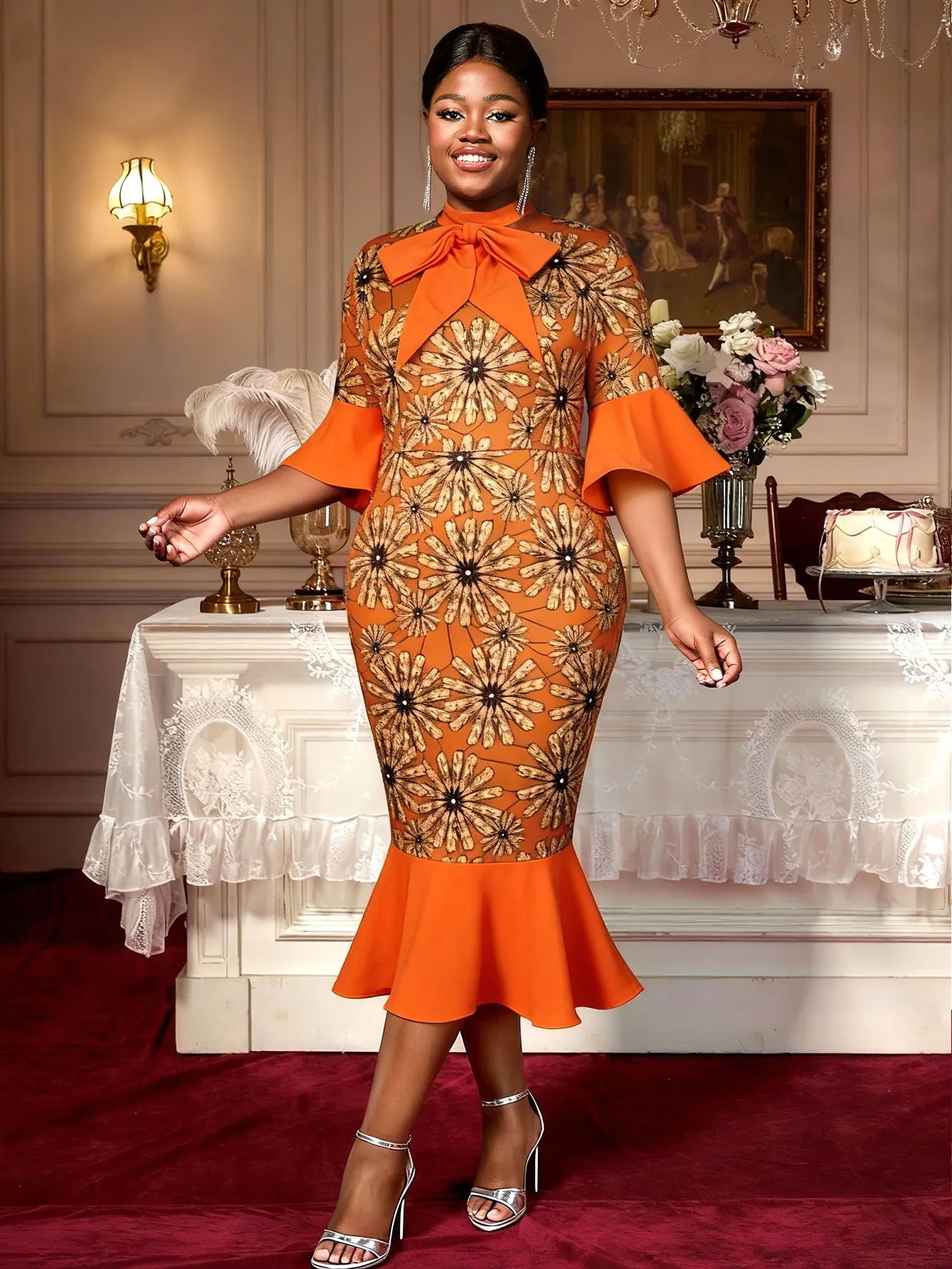 Vintage Sparkly Sheath Fall Women Holiday Mermaid Dress Print Floral Bowtie Plus Size ADR051138 0XL 1XL 2XL 3XL 4XL From 23,2 | DHgate Vintage Sparkly Sheath Fall Women Holiday Mermaid Dress Print Floral Bowtie Plus Size ADR051138 0XL 1XL 2XL 3XL 4XL From 23,2 | DHgate