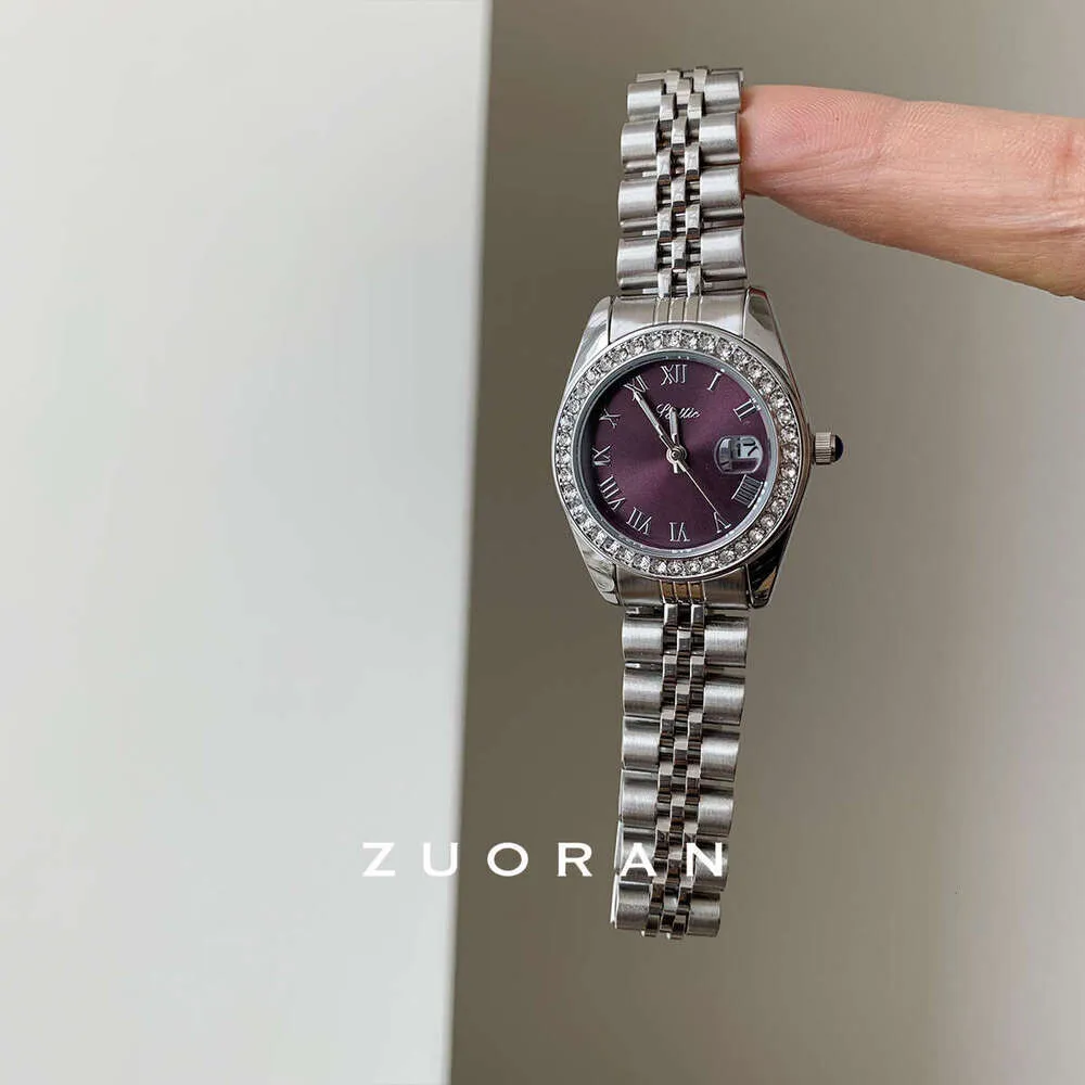 Diamond Encrusted Silver Purple Dainty Watches For... From  display picture 2