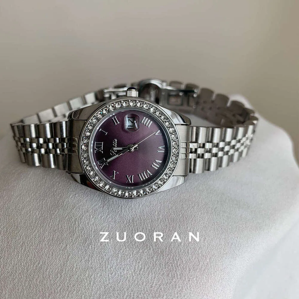 Diamond Encrusted Silver Purple Dainty Watches For... From  display picture 1